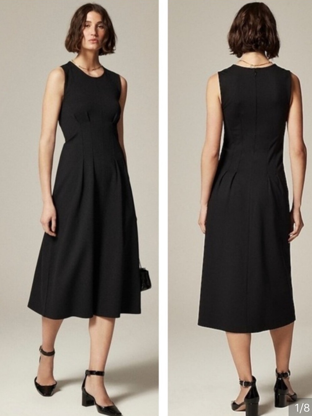 J Crew Black Nadia Ponte Knit Midi Dress XL